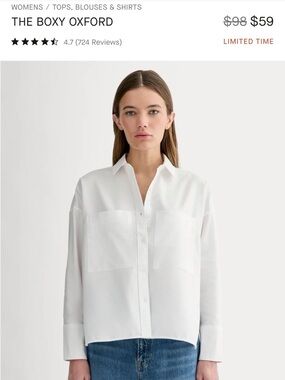 Everlane White Oversized Oxford Shirt